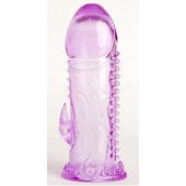 Фиолетовая гелевая насадка с шипами - 13 см. - Toyfa Basic - в Долгопрудном купить с доставкой