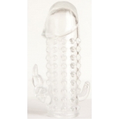 Гелевая прозрачная насадка с 2 отростками - 13 см. - Toyfa Basic - в Долгопрудном купить с доставкой