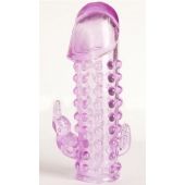 Закрытая фиолетовая насадка с 2 отростками - 13 см. - Toyfa Basic - в Долгопрудном купить с доставкой