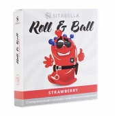 Стимулирующий презерватив-насадка Roll   Ball Strawberry - Sitabella - купить с доставкой в Долгопрудном