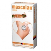 Розовые презервативы Masculan Ultra Long Pleasure с колечками, пупырышками и продлевающим эффектом - 10 шт. - Masculan - купить с доставкой в Долгопрудном