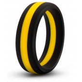 Черно-желтое силиконовое эрекционное кольцо Silicone Go Pro Cock Ring - Blush Novelties - в Долгопрудном купить с доставкой