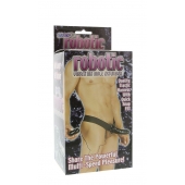 Мужской фаллопротез с вибрацией ROBOTIC MALE STRAP-ON BLACK - 17 см. - Seven Creations - купить с доставкой в Долгопрудном