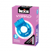 Голубое эрекционное виброкольцо Luxe VIBRO  Кошмар русалки  + презерватив - Luxe - в Долгопрудном купить с доставкой