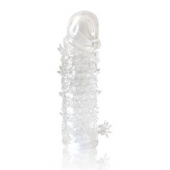 Закрытая прозрачная рельефная насадка Crystal sleeve - 13 см. - Erowoman-Eroman - в Долгопрудном купить с доставкой