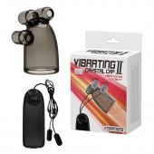 Дымчатая насадка-мастурбатор с вибрацией Vibrating Crystal Cap II - Baile - в Долгопрудном купить с доставкой