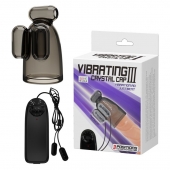 Дымчатая насадка-мастурбатор с вибрацией Vibrating Crystal Cap III - Baile - в Долгопрудном купить с доставкой