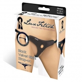 Черные плюшевые трусики для страпона - Lux Fetish - купить с доставкой в Долгопрудном