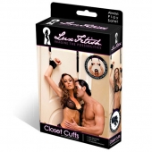Черные фиксаторы с креплением к двери - Lux Fetish - купить с доставкой в Долгопрудном