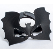 Черная кожаная маска на глаза  Летучая мышь - Sitabella - купить с доставкой в Долгопрудном