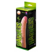 Телесная изогнутая насадка на Harness с коннектором GREEN LINE - 18 см. - LOVETOY (А-Полимер) - купить с доставкой в Долгопрудном