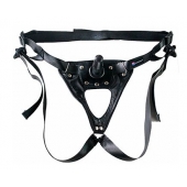 Черный пояс-трусики с насадкой  Soft-Принц  - 17 см. - LOVETOY (А-Полимер) - купить с доставкой в Долгопрудном