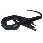 Чёрная кожаная плеть с жесткой ручкой - 63 см. - Sitabella - купить с доставкой в Долгопрудном