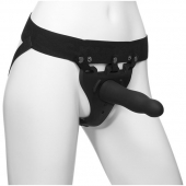 Черный полый вибрострапон Body Extensions BE Aroused - 17,78 см. - Doc Johnson - купить с доставкой в Долгопрудном