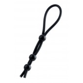 Черное лассо на пенис с тремя бусинами - A-toys - в Долгопрудном купить с доставкой