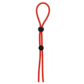 Красное лассо на пенис с двумя бусинами STRETCHY LASSO CAGE - Dream Toys - в Долгопрудном купить с доставкой