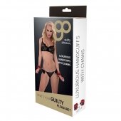 Красно-чёрные наручники на металлической цепочке - Blush Novelties - купить с доставкой в Долгопрудном