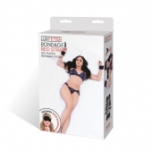 Чёрные манжеты для фиксации на кровати Bondage Bed Strap - Lux Fetish - купить с доставкой в Долгопрудном