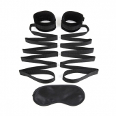 Чёрные манжеты для фиксации на кровати Bondage Bed Strap - Lux Fetish - купить с доставкой в Долгопрудном