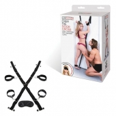 Чёрный набор для фиксации у двери - Lux Fetish - купить с доставкой в Долгопрудном