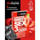 Презервативы для орального секса DOMINO Sweet Sex с ароматом клубничного коктейля  - 3 шт. - Domino - купить с доставкой в Долгопрудном
