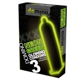 Презервативы DOMINO Neon Green со светящимся в темноте кончиком - 3 шт. - Domino - купить с доставкой в Долгопрудном