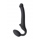 Черный безремневой страпон Silicone Bendable Strap-On S - Strap-on-me - купить с доставкой в Долгопрудном