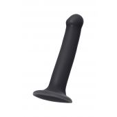 Черный фаллос на присоске Silicone Bendable Dildo M - 18 см. - Strap-on-me - купить с доставкой в Долгопрудном