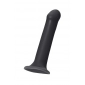 Черный фаллос на присоске Silicone Bendable Dildo L - 19 см. - Strap-on-me - купить с доставкой в Долгопрудном