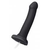 Черный фаллос с имитацией эякуляции Silicon Cum Dildo L - 19,6 см. - Strap-on-me - купить с доставкой в Долгопрудном