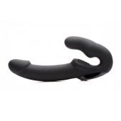 Черный безремневой страпон Urge Silicone Strap On с пультом ДУ - 24 см. - XR Brands - купить с доставкой в Долгопрудном