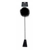 Черный стек Feather Crop с пуховкой на конце - 53,3 см. - Pipedream - купить с доставкой в Долгопрудном