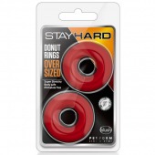 Набор из 2 красных эрекционных колец DONUT RINGS OVERSIZED - Blush Novelties - в Долгопрудном купить с доставкой