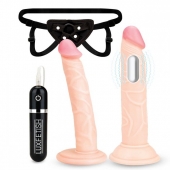 Регулируемые трусики с 2 насадками - 16 и 15 см. - Lux Fetish - купить с доставкой в Долгопрудном