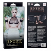 Черные мягкие наручники Entice French Cuffs с цепью - California Exotic Novelties - купить с доставкой в Долгопрудном