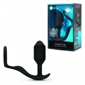 Черное эрекционное кольцо с анальным плагом Snug   Tug - b-Vibe - в Долгопрудном купить с доставкой