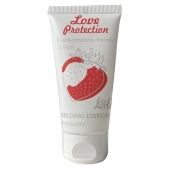Лубрикант на водной основе с ароматом малины Love Protection Strawberry - 50 мл. - Lola Games - купить с доставкой в Долгопрудном