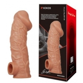 Телесная насадка на фаллос с фиксацией мошонки EXTREME SLEEVE - 15,6 см. - KOKOS - в Долгопрудном купить с доставкой