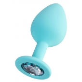 Мятная анальная втулка Brilliant с прозрачным кристаллом - 8 см. - ToyFa - купить с доставкой в Долгопрудном