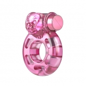 Розовое эрекционное кольцо с вибрацией Pink Bear - Baile - в Долгопрудном купить с доставкой
