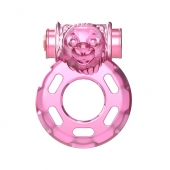 Розовое эрекционное кольцо с вибрацией Pink Bear - Baile - в Долгопрудном купить с доставкой
