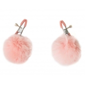 Зажимы на соски Angelic с розовыми меховыми шариками - Lola Games - купить с доставкой в Долгопрудном