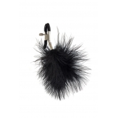 Зажимы на соски с черным пухом Euphoric - Lola Games - купить с доставкой в Долгопрудном