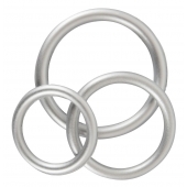 Набор из 3 эрекционных колец под металл Metallic Silicone Cock Ring Set - Orion - в Долгопрудном купить с доставкой