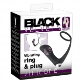 Черное эрекционное кольцо с анальной вибропробкой Vibrating Ring   Plug - Orion - в Долгопрудном купить с доставкой
