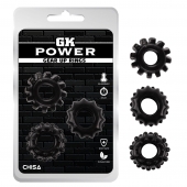 Набор из 3 черных эрекционных колец Gear Up Rings - Chisa - в Долгопрудном купить с доставкой