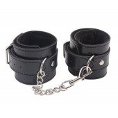 Черные оковы на ноги Obey Me Leather Ankle Cuffs - Chisa - купить с доставкой в Долгопрудном