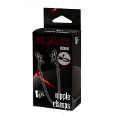 Черные зажимы на соски на цепочке BLAZE DELUXE NIPPLE CLAMPS - Dream Toys - купить с доставкой в Долгопрудном