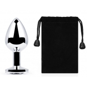 Серебристая анальная пробка с прозрачным стразом - 7,2 см. - Anal Jewelry Plug - купить с доставкой в Долгопрудном