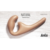Бежевый безремневой страпон Seduction - 20,5 см. - Lola Games - купить с доставкой в Долгопрудном